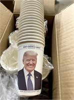 CASE OF 100-16OZ PAPER HOT CUPS W/ DONALD TRUMP