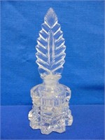 Vintage Glass Perfume Bottle With Feather Stopper
