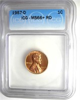 1957-D Cent ICG MS66+ RD LISTS $48