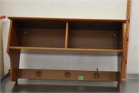 Wood shelf, coat hanger - 2 hooks are broken