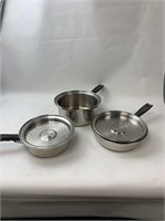 3 Pots/ Pans Heavy Stainess Steel