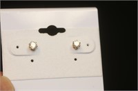 10 Karat Gold and CZ Earrings