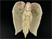 Vintage Resin Angel Ornament w/Hinged Wings