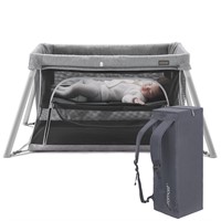 Gromast Travel Crib for Toddler, 2 in 1 Portable C