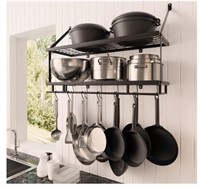 KES 30-Inch Kitchen Pot Rack - Mounted 9 Hooks