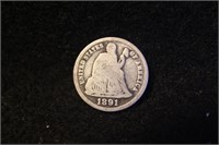 1891-S Seated Liberty Silver Dime