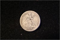 1886 Seated Liberty Silver Dime