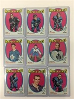 9 Vintage 1970's Toronto Maple Leafs Cards