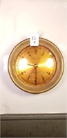 Round Brass Ship's Time Quartz Clock