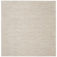 W8086  Nourison Ivory Beige Outdoor Rug, 7' x 7' S