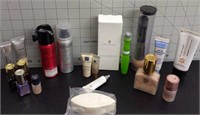 Lot of makeup and skincare