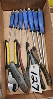 Lot of Asst Screwdrivers, Pliers, and Misc