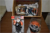 Budweiser Beer Steins with NASCAR Collectibles
