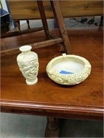 Ornate Oriental Vase And Bowl