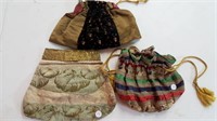 Draw string cloth purses vintage (3)