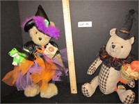 Adorable lot of 2 stuffed Halloween Themed Bears
