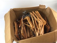 Large Box Of Wooden Clothes Hangers