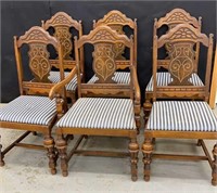 (6) Jacobean Style Dining Chairs