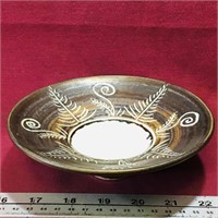 Vintage Decorated Pottery Dish