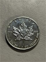 1 OUNCE 1991 $5 CANADIAN MAPLE LEAF