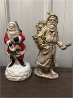 2 vintage Santas, red Santa is musical (Jingle