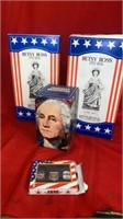 2 BETSY ROSS DECANTERS, AVON GEORGE WASHINTON