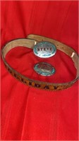 TURQUOISE LIKE BELT BUCKLES -1 WITH BELT