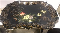 Hand painted c.1880's metal tray 22"x29" BEAUTIFUL