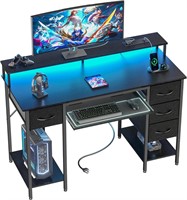 Computer Desk with Drawers  47 Inch  Black