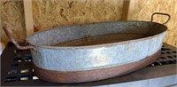 32” Oval Galvanized Tub Rustic Patio Tray