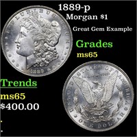1889-p Morgan $1 Grades GEM Unc