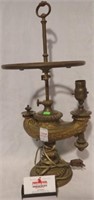 CONVERTED BRASS ELECTRIC LAMP 22"
