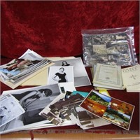 Lot of vintage photographs, and play books.