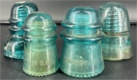 Vintage Blue Glass Insulators