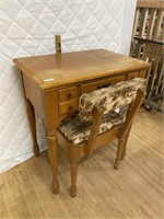 Wooden Singer Sewing Machine with Chair
