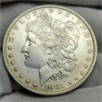 1881 Morgan Silver Dollar XF