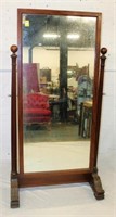Antique Mahg. Cheval Mirror w/ reeded