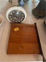 Kodak trimming board and vintage big ben clock
