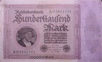 1923 GERMAN 100000 MARKS  AU