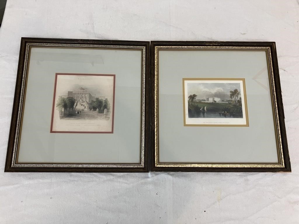 Vintage Framed US Capitol/White House Prints T