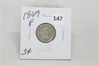 1869F Three Cents
