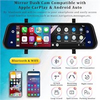 Mirror Dash Cam Compatible with Apple Carplay&Andr