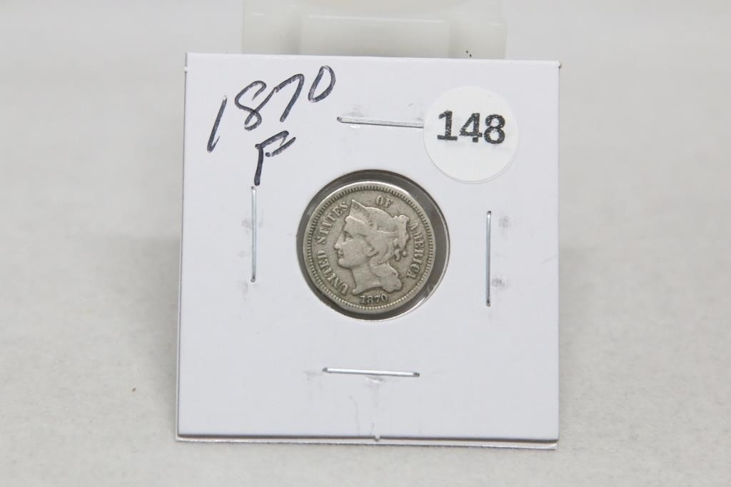 1870F Three Cents
