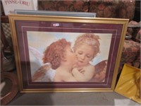 framed angels print .