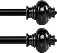 Black Curtain Rods 72"-144" 2 Pack, Black