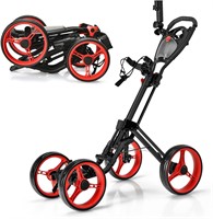 $126  ULTIMATE 4 Wheel Golf Push Cart  Folding Gol