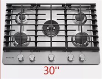 KitchenAid 30in Gas Cooktop w/5 burners READ