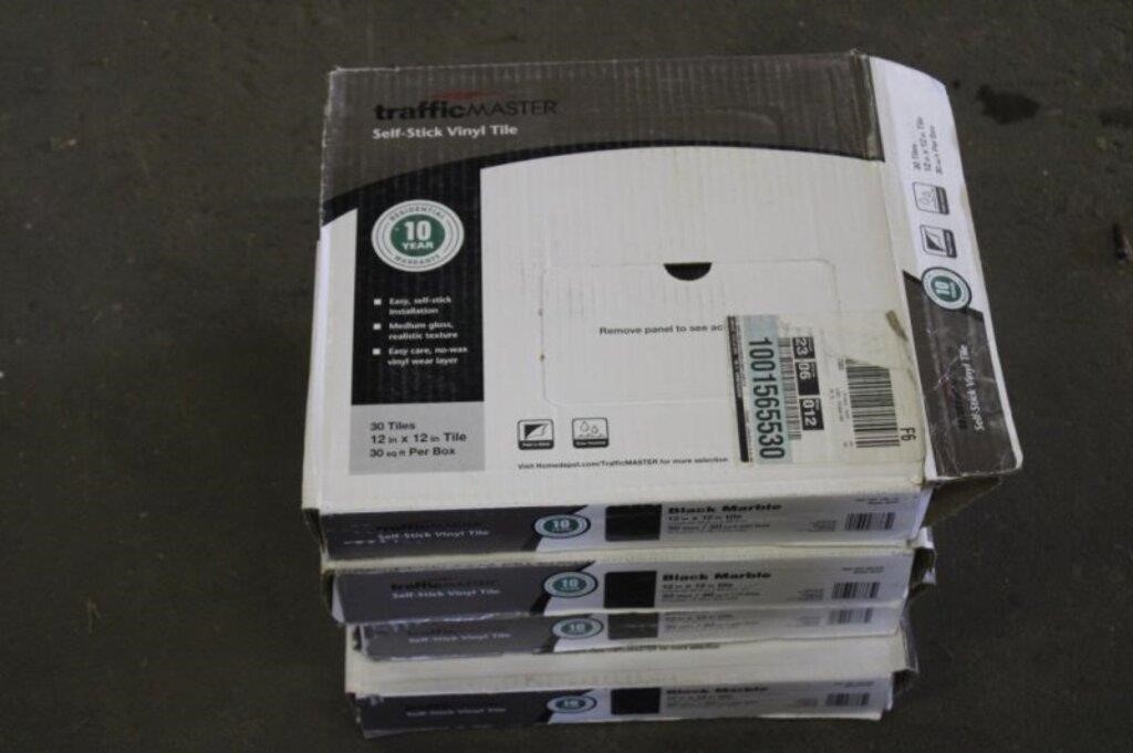 (4) Boxes Of Traffic Master Self Stick Vinyl Tile,