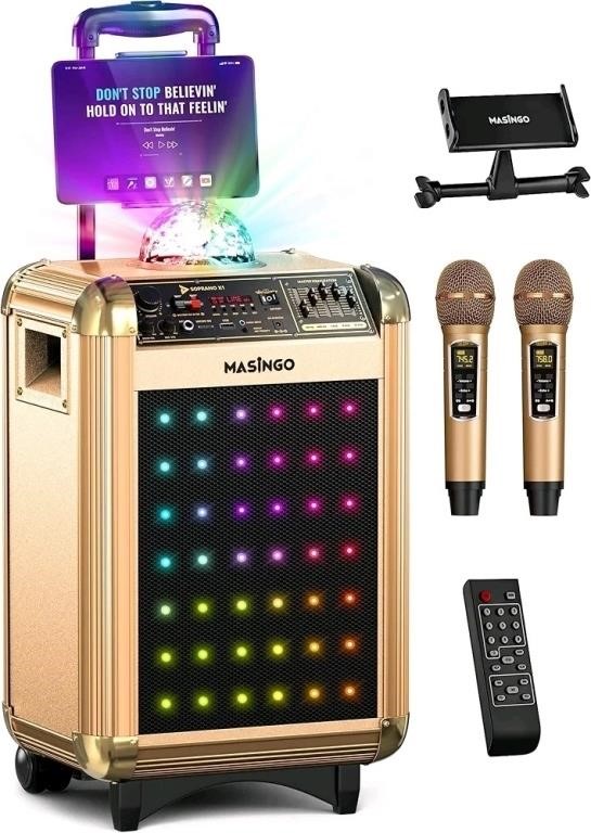 Like New MASINGO Karaoke Machine with 2 Bluetooth