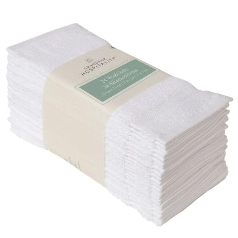 24-Pk Grandeur Hospitality Washcloths